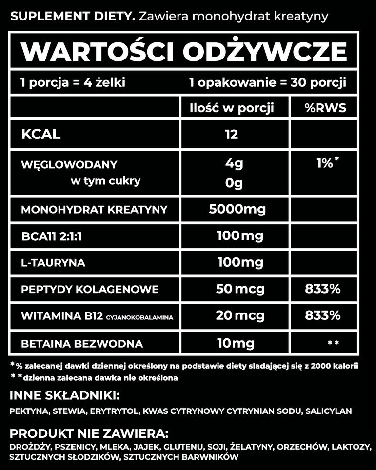 Żelki Kreatynowe 120 szt. Jagodowe
