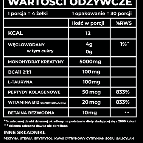 Żelki Kreatynowe 120 szt. Jagodowe
