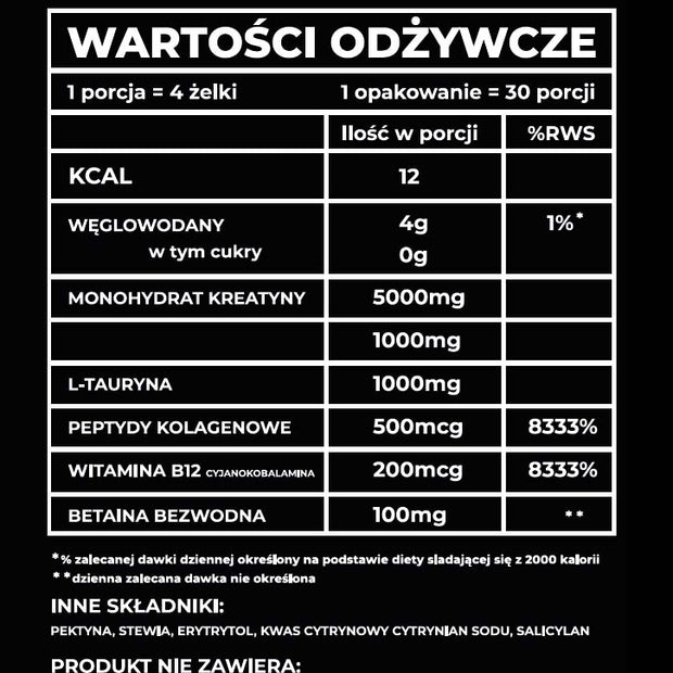 Żelki Kreatynowe 60 szt. Jagodowe